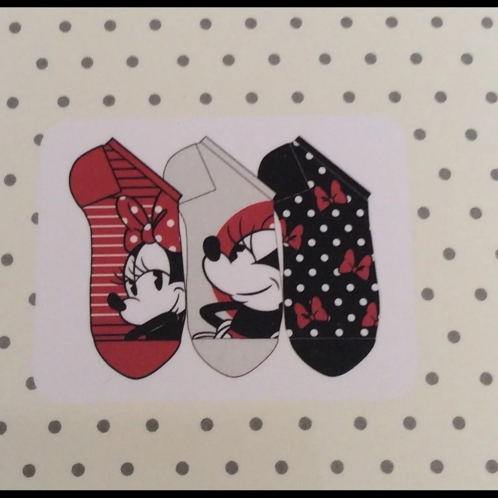 Disney Minnie Mouse Socks 3 Pairs Size 4 - 10 NIB